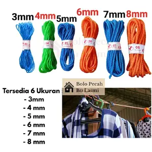 (10 Meter FULL ) Tali Tambang Tampar Dadung 3mm 4mm 5mm 6mm 7mm 8mm / Tali Jemuran / Tali Dadung