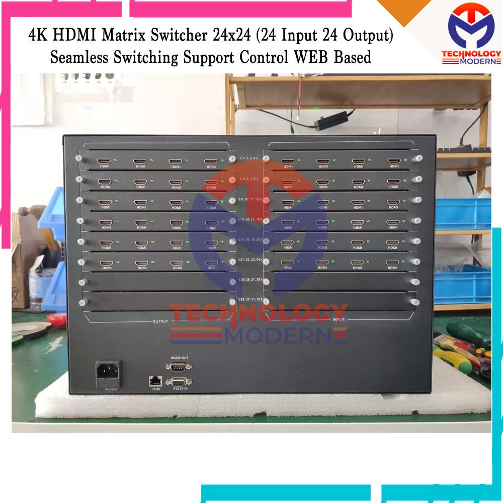 4K HDMI Matrix Switcher 24x24 (24 Input 24 Output) Seamless Switching Support Control by App Windows