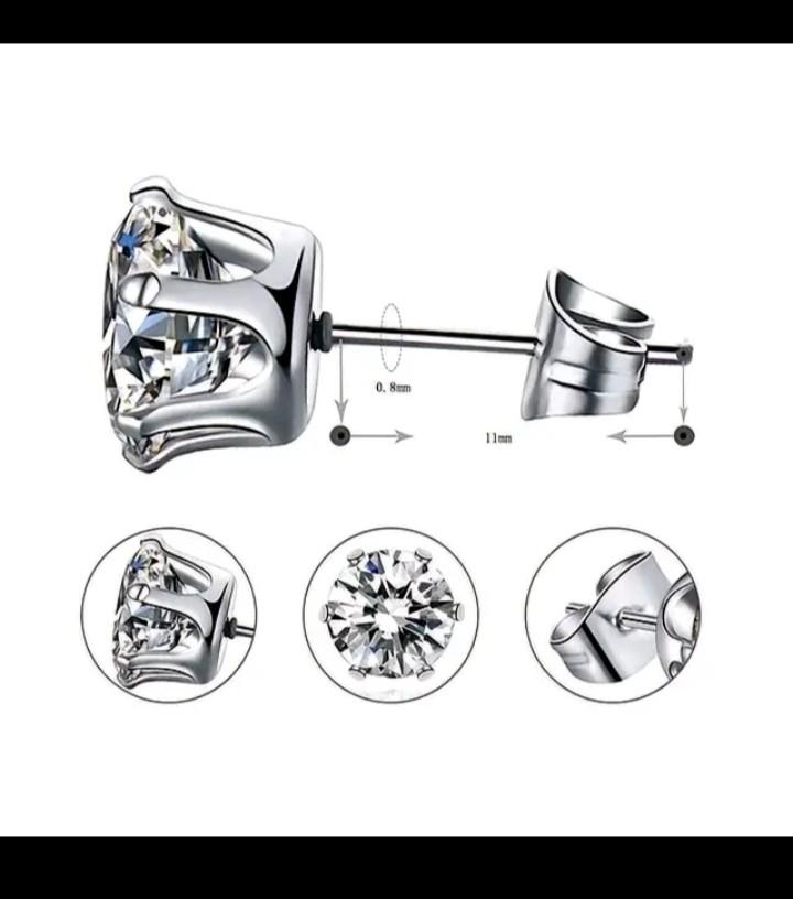 Product Introduction of (1Pasang ) Anting Titanium Permata Pria Dan Wanita Anti Karat //Anting stud//Tindik Permata 3