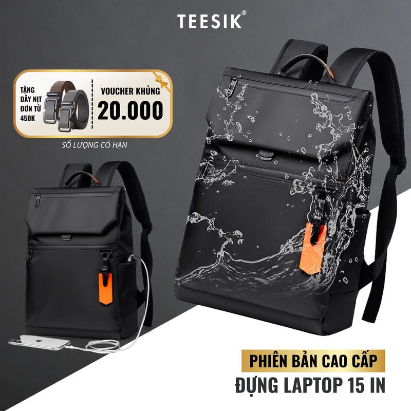 Balo cho nam TEE SIK balo nữ đi học chống thấm nước ngăn đựng Túi laptop 15 in balo có cổng sạc đeo vai backbag BL07 ba lô