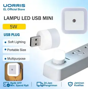 UORRIS Lampu Kecil Tidur Usb Mini LED Belajar Baca Night light Kamar Malam Bulat