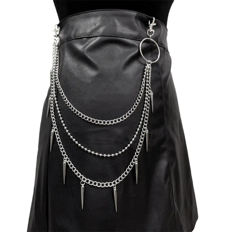 New Hip-hop Punk Metal Rivets Pants Chain Multi-layer Waist Chain Dress Up Pants Hundred With Jewelry