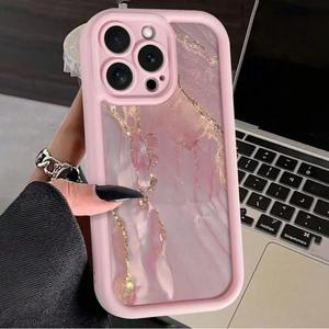 Funda de Alta Cobertura Anticaídas de TPU con Estampado de Mármol Bambú, Regalo de San Valentín para Novia, Compatible con Múltiples Modelos de iPhone