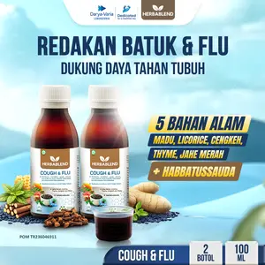 Herbablend Cough & Flu (2 botol x 100 ml) Suplemen Kesehatan Habbatussauda | obat batuk herbal | obat batuk anak | obat flu batuk herbal | obat batuk pilek | Obat Flu | obat batuk berdahak | obat batuk ampuh | batuk obat herbal