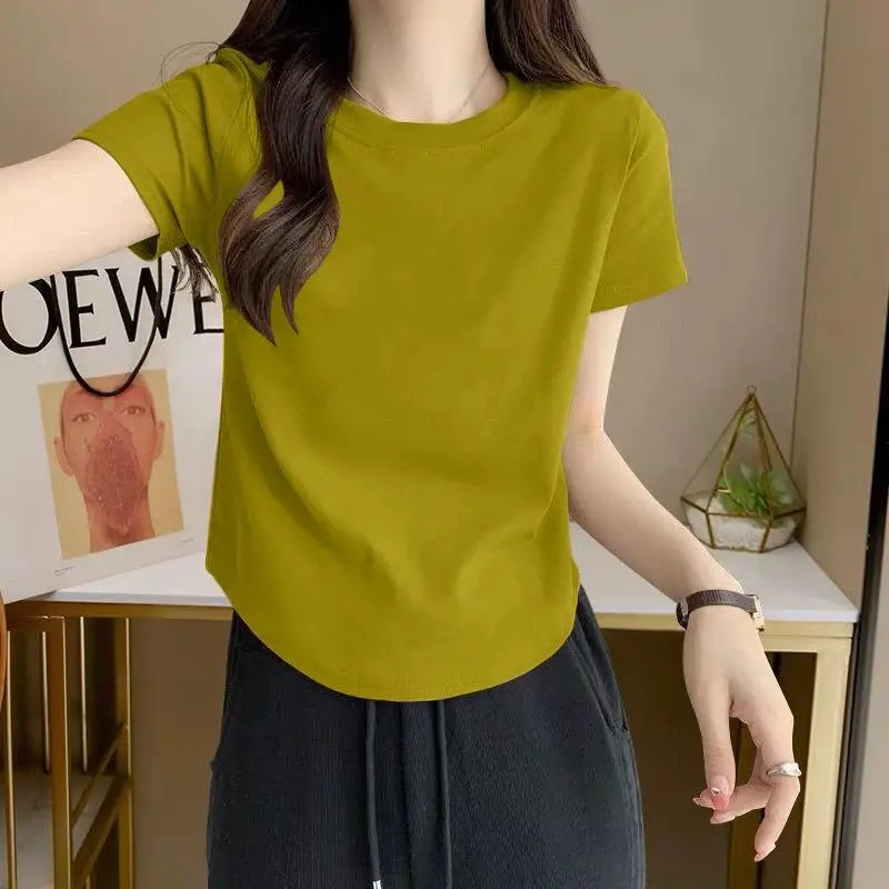 Kaos Polos Dewasa/Kaos Wanita Lengan Pendek/Kaos Oblong Wanita Distro Premium/Atasan/Baju Kasual/Baju Lengan Pendek Melar 4