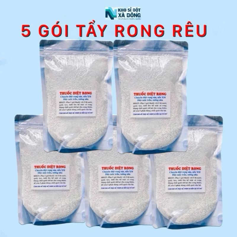 (Combo5 Gói Bột Tẩy Rong Rêu )Loại 500g Tổng (2,5kg) - Tẩy Rêu Nền Gạch, Nền Xi Măng, Làm Sạch