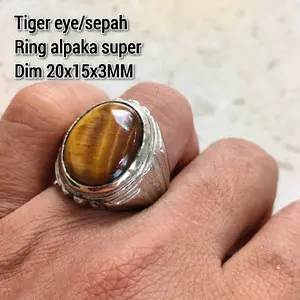 CINCIN PRIA TIGER EYE SEPAH RING ALPAKA SUPER
