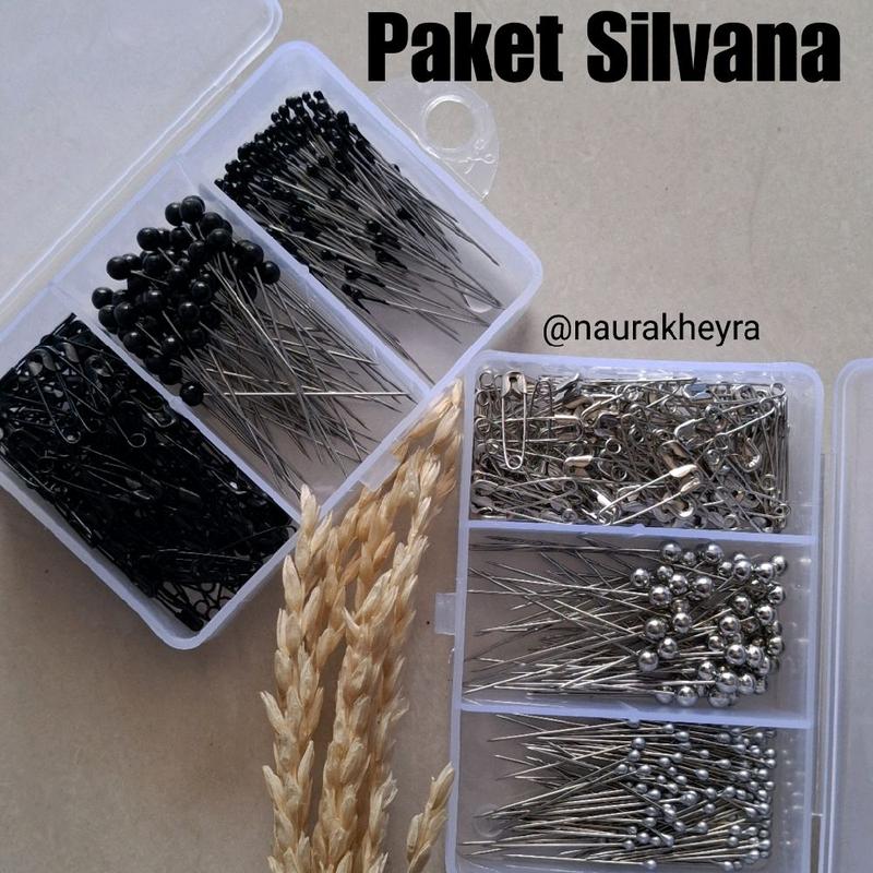Paket pin hijab silvana isi peniti jarum pentul silver hitam - Shop ...