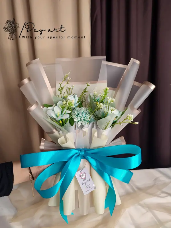 DEYART Buket Bunga Artificial Mix 2 Wisuda Cewek Cowok 4