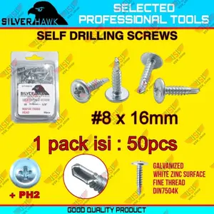 Sekrup Roofing Baja ringan Truss Head SilverHawk SDS Sekrup Wafer Head