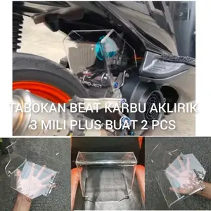 FILTER TABOKAN KARBU AKRILIK HONDA BEAT KARBU SCOOPY KARBU TEBAL 3 MILI PLUS BAUT