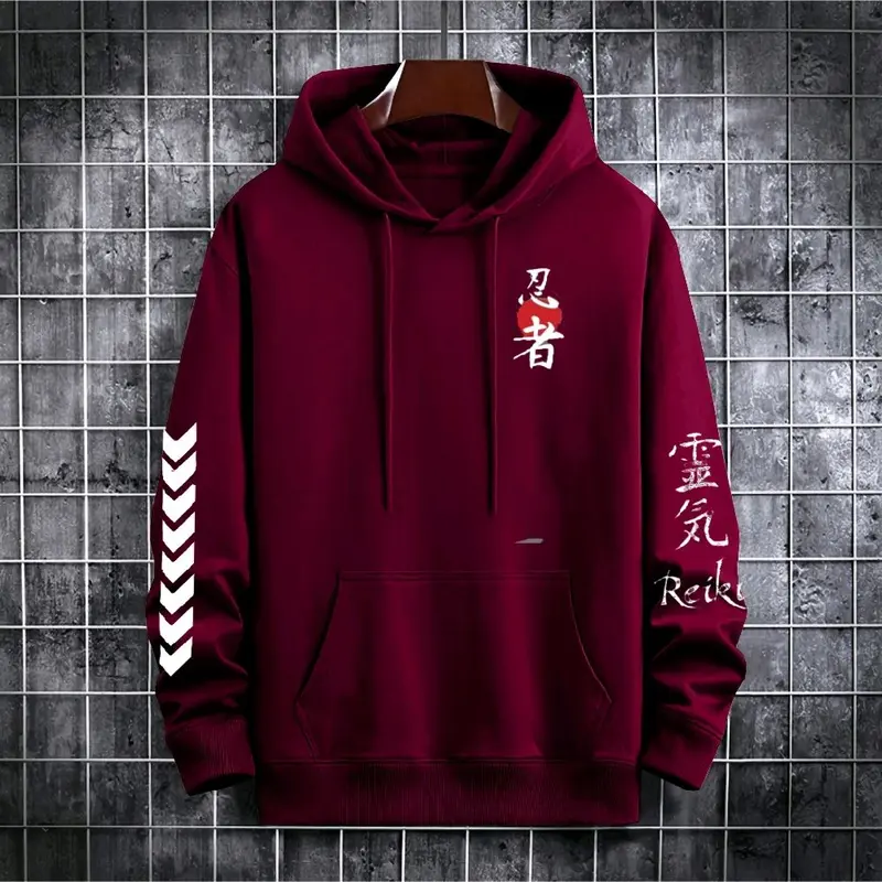 sweater hoodie REIKI kekinian putih abu Hitam pria wanita dewasa tersedia pilihan warna dan ukuran besar jumbo oversize Keren Distributor 0