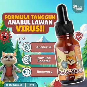 Golden Paw - Gold Virus 10Ml Obat Antivirus Ampuh Kucing Lawan Panleukopenia Calici Flu Berat Meningkatkan Imunitas Dan Membantu Pemulihan Pasti Ori