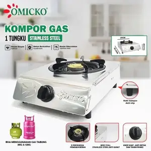 Kompor Gas 1 tungku Stainless Stell Api Biru SNI