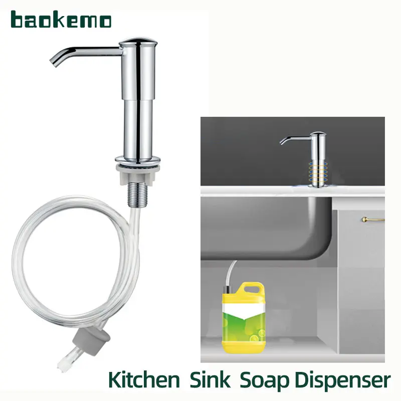 Hộp Đựng Xà Phòng Bồn Rửa Nhà Bếp, Lưu Lượng Lớn, Với Đầu Bơm ABS, Máy Đựng Bấm Tay, Ống Mở Rộng