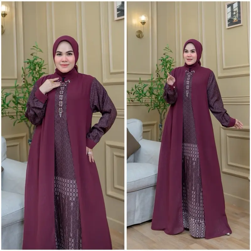 READY HINAYAH Dress Set Jilbab Big Size M001 Casual Wanita 3