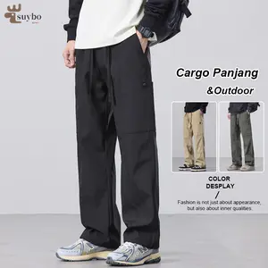 Suyboy Celana cargo panjang pria longgar cargo pants Lurus Fashion Celana Outdoor Gunung celana cargo murah Celana Kargo pria