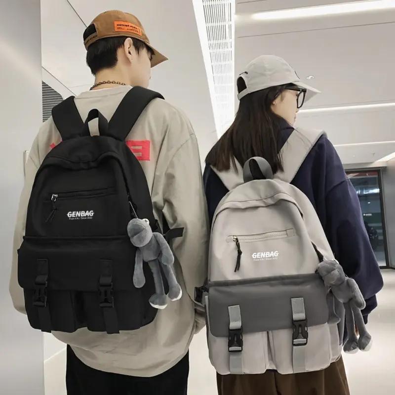  Balo GENBAG vải dù trượt nước balo nam nữ đi học nắp gập nhiều ngăn đựng laptop 15.6 inch BL20 