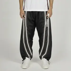 Sogaoul Celana Baggy Pants Reflektif Trackpants Parasut Casual Cowok Loose Fit Tebal Nyaman untuk Pria Dewasa