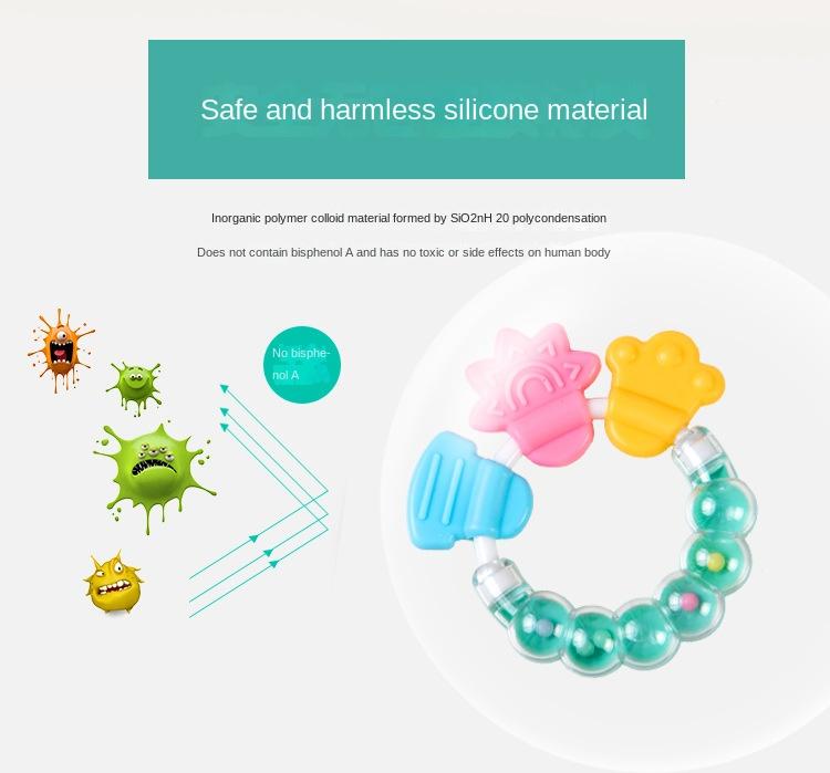 Product Introduction of Baby Bite Molar Rod Infant Silicone Gum Molar Tooth Fixer Rattle Tooth Gum 2