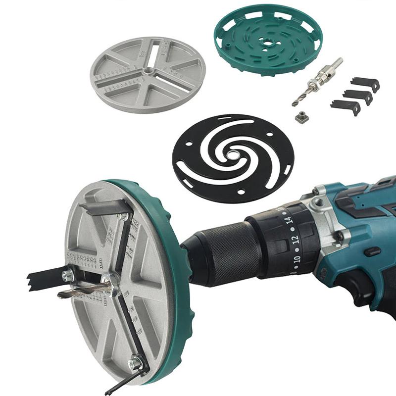 CASTA Pelubang Lingkaran Kayu 45-130mm Circle Hole Saw Adjustable - 3 Pisau Super Tajam Cocok Semua Bor untuk Downlight Spotlight Speaker Termurah