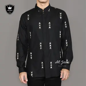 AL JAMI - NAJIB kemeja koko sultan premium full motif bordir trending lengan panjang manset katun toyobo Premium Mewah