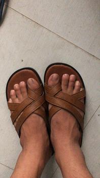 Product Review of Dép Da Nam . Dép Sandal Da Nam Quai Chéo Xỏ Ngón . Phong Cách Thời Trang Tối Giản from H**h Q**c T**i 0