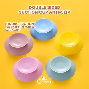 HOMEA Double Sided Suction Cup Mangkok Piring Universal Plate Suction Gurita Anti-Slip MPASI