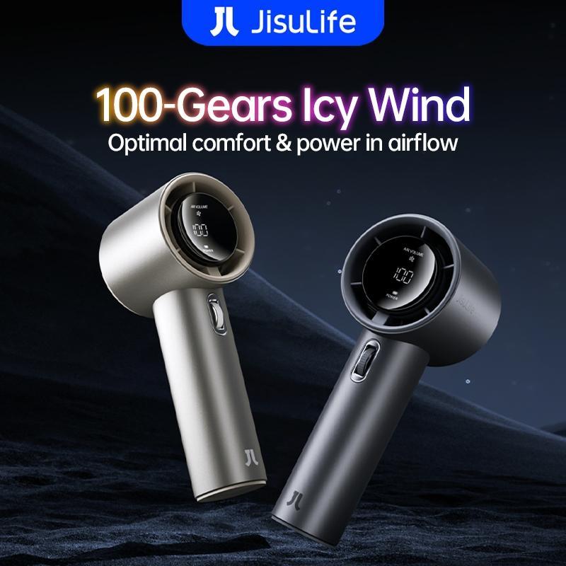 【JisuLife Quạt cầm tay cao cấp JISULIFE Pro1 100 mức tốc độ gió, màn hình hiển thị điện tử LED, thiết yếu cho việc đi du lịch và học tập