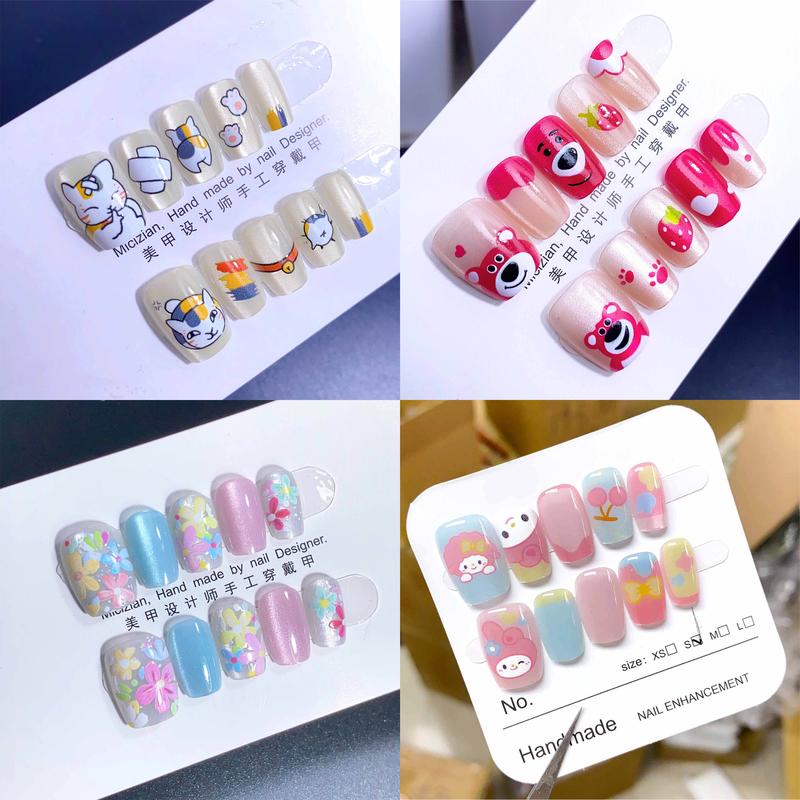 Móng Tay Giả, Thủ Công, Mắt Mèo Cà Phê Nhạt, Móng Tay Miếng Dán, Nhẹ Nhàng Và Mềm Mại, Bộ 10 Miếng 4