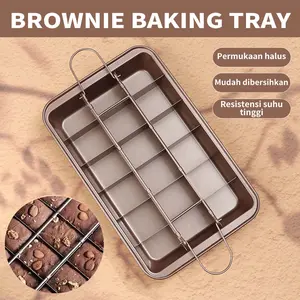 Loyang kue brownies anti lengket baru, cetakan kue persegi baja karbon rumah tangga, cetakan roti dasar padat tebal, alat pemanggang, anti lengket, mudah dilepas dari cetakan kue dan roti