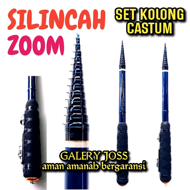 Tegek kolong zoom silincah 180 270 360 450 sudah zoom purus Jig joran tegek Pancing 0