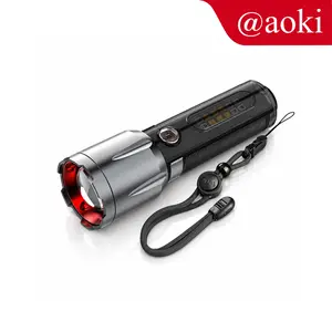 AOKI Senter 7 Mode Cahaya Magnetik Super Terang Multifungsi Portabel Alat Pencahayaan Praktis untuk Aktivitas Malam Strobo