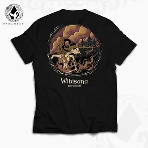 Paramesti Tshirts Kaos Jawa wibisana baju Distro pria wanita hitam Plastisol kain Cotton Combed24s