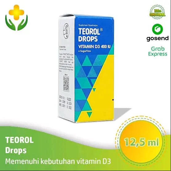 TEOROL DROPS 12,5ml vitamin d3 400iu Sugarfree anak dewasa