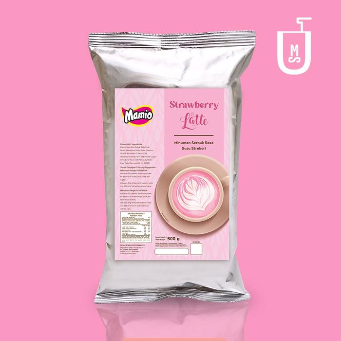 Gambar Minuman Serbuk Strawberry Latte Mamio Kemasan 500 gram dari minumanserbukcom Kota Bogor Tokopedia