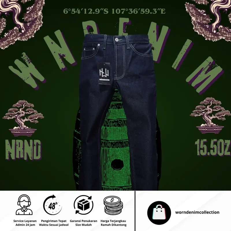 WORNDENIM-Narendra-raw denim berdiri-kaku - Main Image