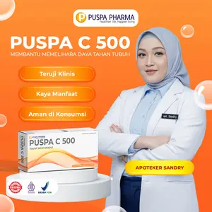[Spesial Apt. Sandry] - Puspa C 500 mg Box - Menjaga daya tahan tubuh - Isi 5 Strip @ 6 Caplet (30 Caplet)