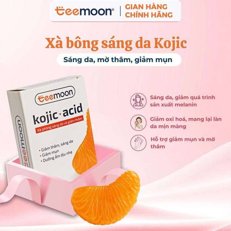 Xà phòng sáng da Kojic Acid Teemoon 90g - Sáng da, giảm thâm, giảm mụn lưng