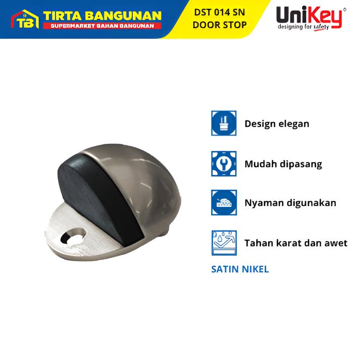 Gambar UNIKEY DST 014 SN DOOR STOP PENAHAN PINTU LANTAI GANJELAN PINTU SATIN NIKEL dari Tirta Bangunan Kota Depok Tokopedia