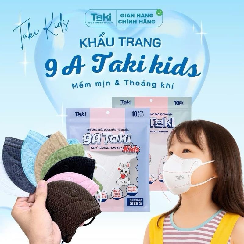  Khẩu Trang 9A Taki CHO BÉ { 1-11 tuổi } - 4 lớp - Chống Nắng - Chống Tia UV - Che Phủ Toàn Mặt Cho Bé - Chính Hãng . 