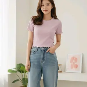 Paket Hemat (100 dapat 4pc) Kaus crop top/Kaus cewek kekinian/Kaus cewek bahan kaus wofer inport/ modis  dan style  Cantik Nyaman Wanita Stretch Kaos Atasan