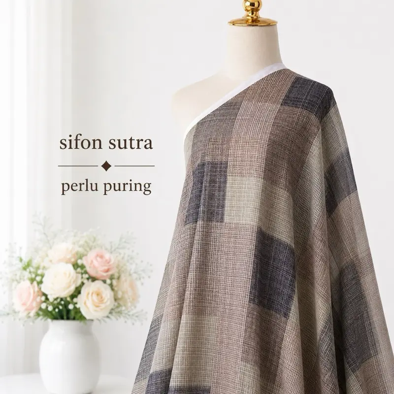 Kain sifon sutra premium  halus & lembut cocok untuk gamis , kebaya ,tunik,outer,gaun, lebar 150 cm harga 0,5 meter