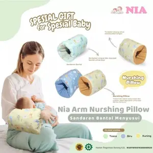 Nia Bantal Gelang Menyusui Arm Nurshing Pillow - Bantal Lengan Anti Pegal Bayi Biru
