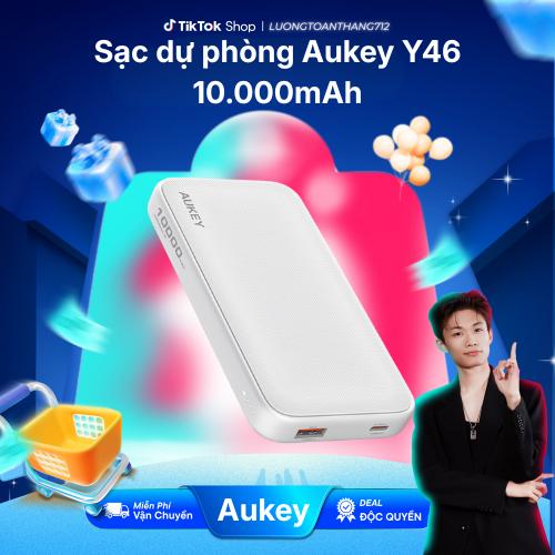 Lương Toàn Thắng x Aukey Pin Sạc Dự Phòng Aukey PB-Y46 10.000 mah Sạc Nhanh 15W- Hàng Chính Hãng