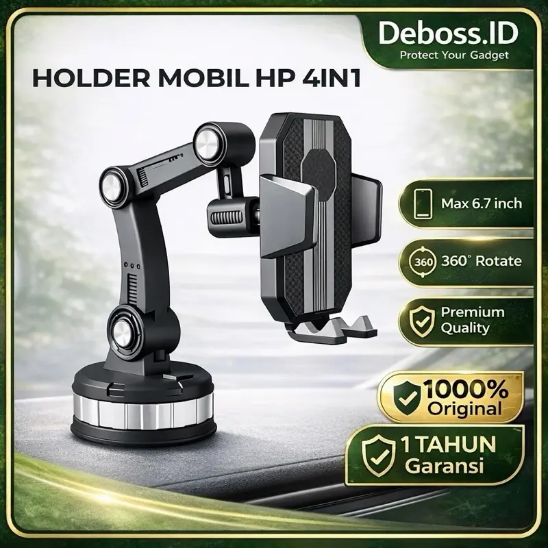 Car Holder HP HM-61 Stand HP Mobil 4in1 360 Rotation Universal Stand Handphone