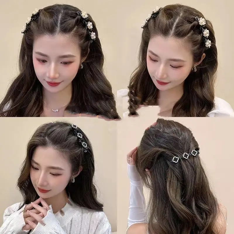 Thời trang hoa cắt tóc Clip cho phụ nữ kiểu mới Side Clip cho phụ nữ Lưu Hải Clip cho tóc cắt tỉa Clip cho tóc ngắn Cài Tóc Càng Cua Quà sinh nhật cho bữa tiệc hẹn hòCua，quà tặng bạn gái tinh tế