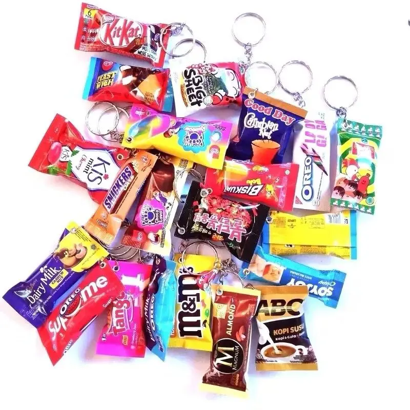 [isi 10/20 pcs ] Gantungan Kunci Replica Snack / Gantungan Kunci Unik / gantungan kunci Snack mix / GANTUNGAN KUNCI ANEKA SNACK JAJAN / GANTUNGAN KUNCI SNACK MAKANAN RINGAN CEMILAN / GANCI KEYCHAIN/SOUVENIR PERNIKAHAN UNIK MINIATUR 2