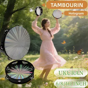 Tamborin 6 / 8 / 10 Inch Hologram Double Kecrekan Tambourine Tamborine - 6 inch