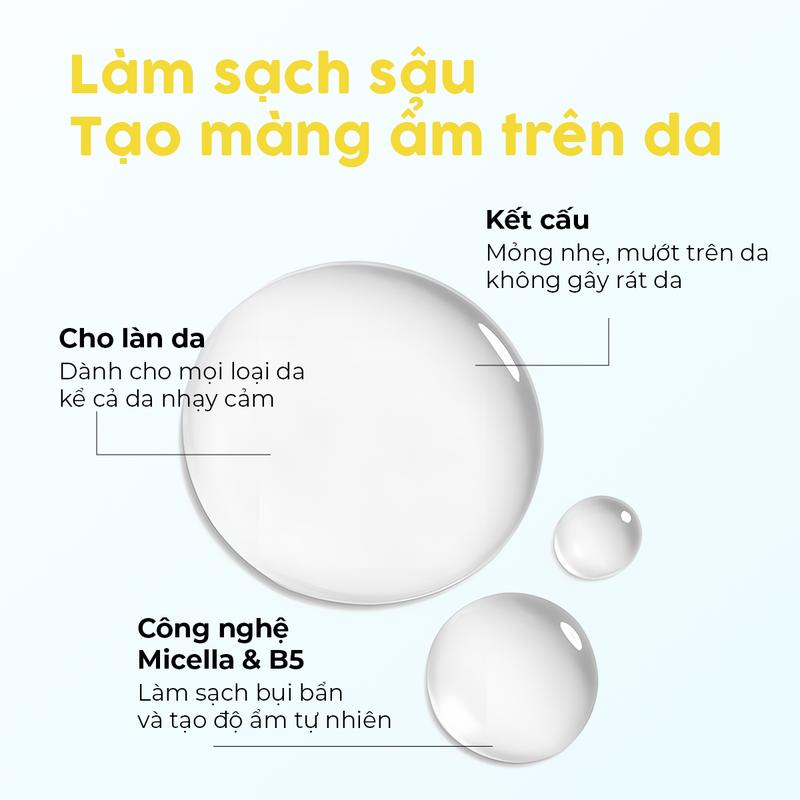 [BIG SIZE-MUA 1 TẶNG 1] Nước Tẩy Trang Sạch Sâu Hoa Cúc Cấp Ẩm Dành Cho Da Dầu Mụn Không Gây Khô Rát Da Vitamin B5 Dưỡng Ẩm Cân Bằng Da Phục Hồi Da - Nước Tẩy Trang Dành Cho Da Khô Da Nhạy Cảm Micellar Cleansing Water MILAGANICS 300ML Cosmetic Skincare 3